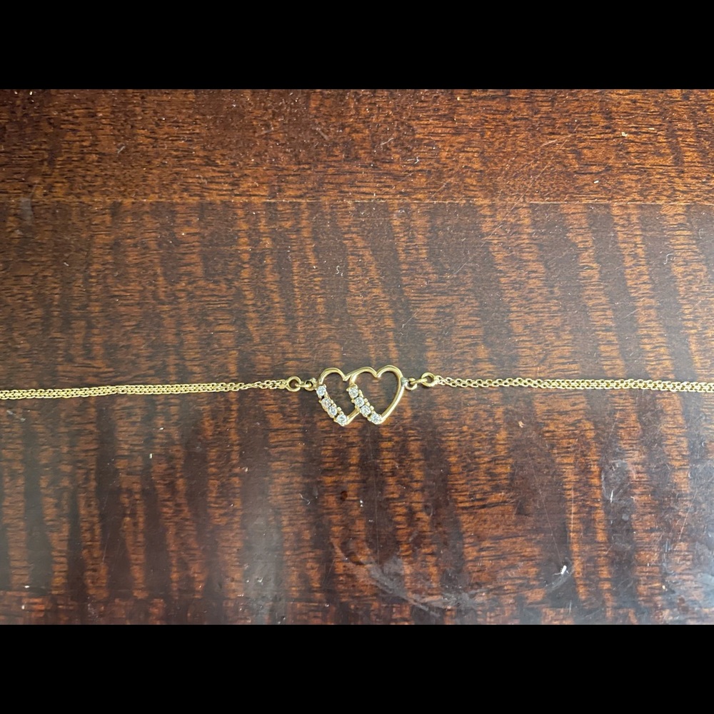 14 K Yellow Gold Anklet with 8 stones
